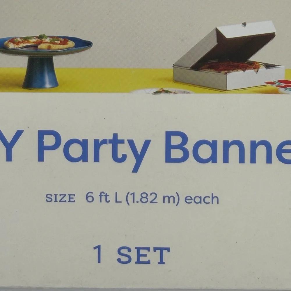Lot of 4 Spritz Yellow Pizza Slice Balloons and Pizza Party Banner